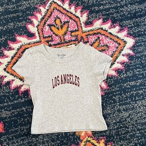 Brandy Melville Gray Tee with Los Angeles Print OS